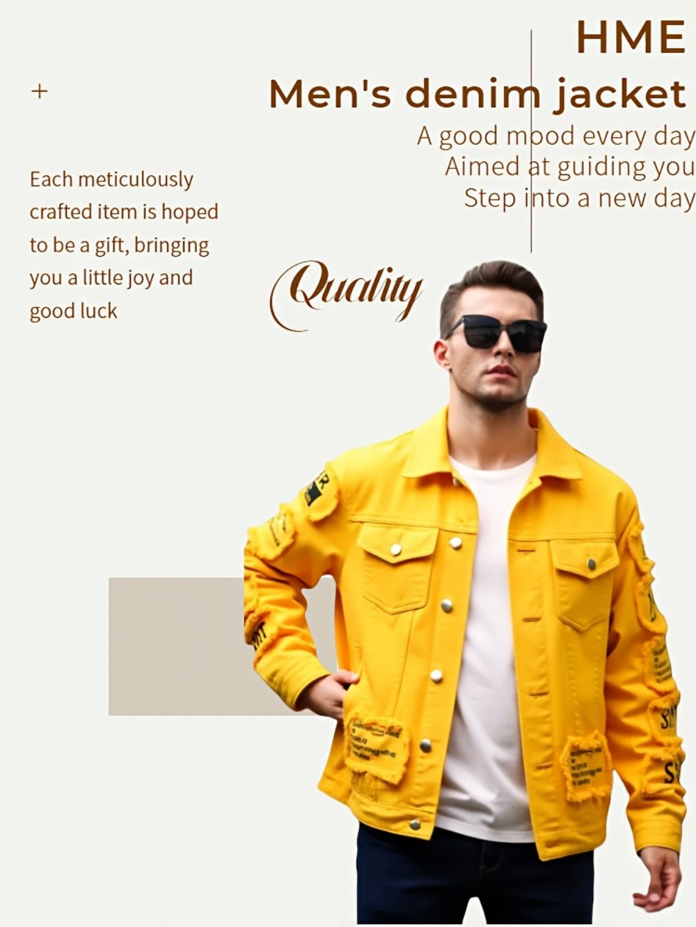 Men's Relaxed Denim Single-Breasted Jacket