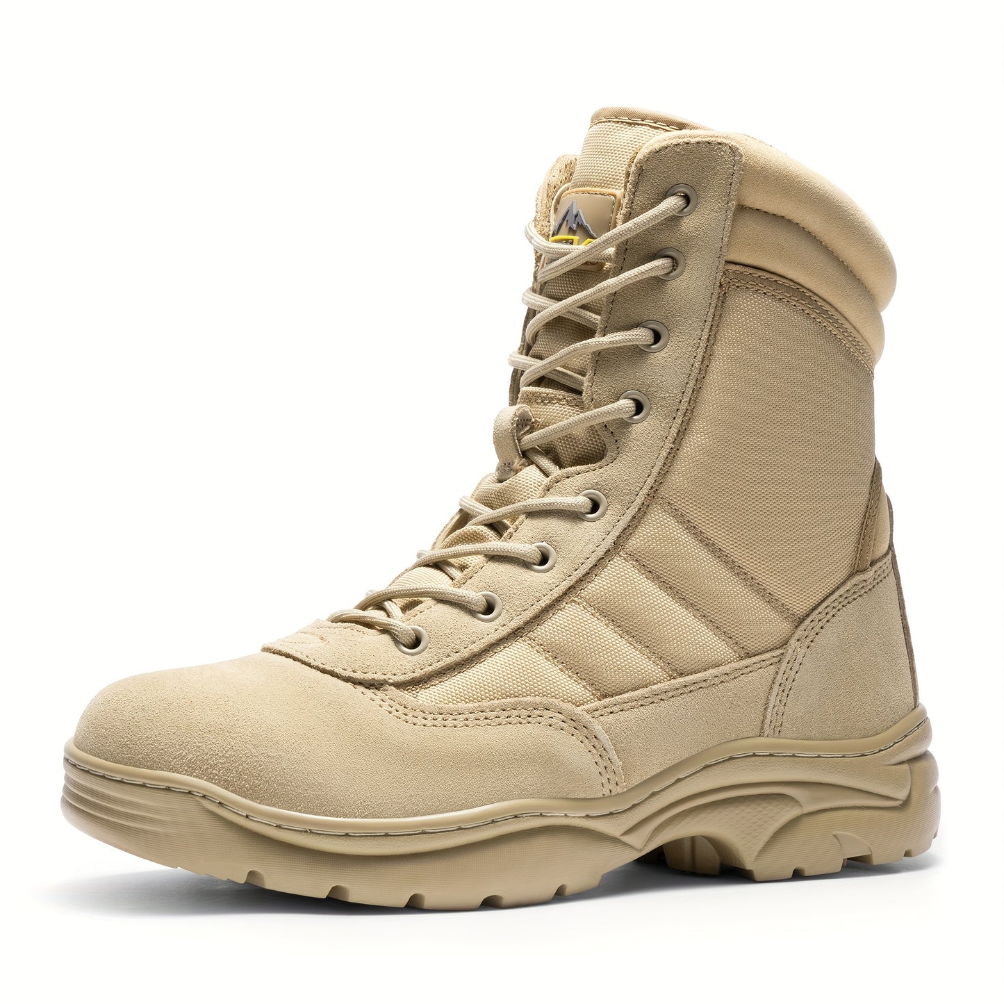 Men'S Hiking Boots Side Zipper Leather Motorcycle 9 Inch Tactical Combat Boots Non-Slip Lightweight Comfortable Breathable For Outdoor Terrain