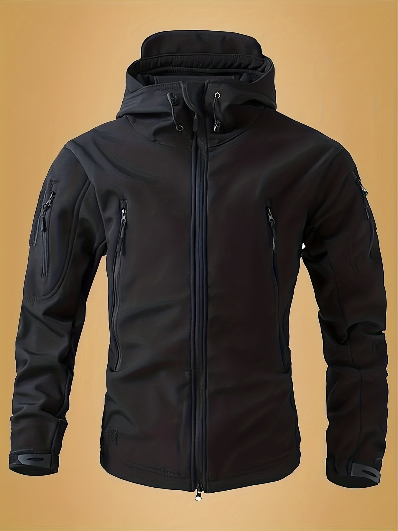 Winter-Ready High-Performance Jacket Men'S Jacket 7 Pockets Nondetachable Hood Performance Lined Soft Shell Winter Coats Windproof, Breathable Great for Camping, Fishing, Skiing Activities And Other Outdoor Activities