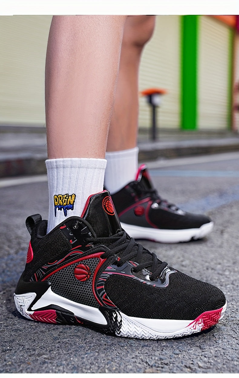 Sneakers, Men's High-top Basketball Shoes, Lightweight And Breathable Sports Shoes, with Breathable Mesh Upper And Laced Closure, Suitable for Professional And Casual Games, Basketball Training, Running And Walking, And for Outdoor Wear Throughout