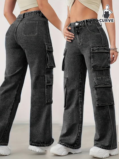 Increase The Size Of Plain Flip Pocket Book Bag Tooling Jeans Loose Version Of High Elastic Zipper Button Opening And Closing Four Seasons Can Wear Comfortable Plus Size Jeans.
