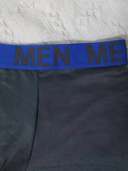 5pcs Men's Breathable Boxer Briefs - Solid Color with Elastic Waistband, Durable & Comfortable, All-Season Wear