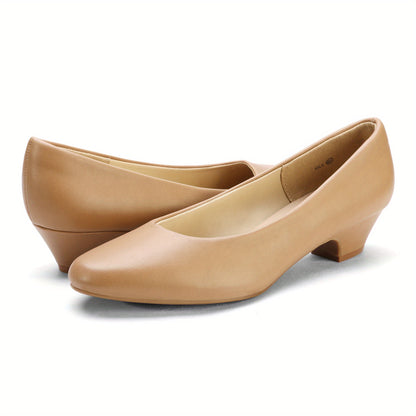 Classic Mila Low Chunky Heel Shoes for Women with a Closed Toe Design., Women Shoes