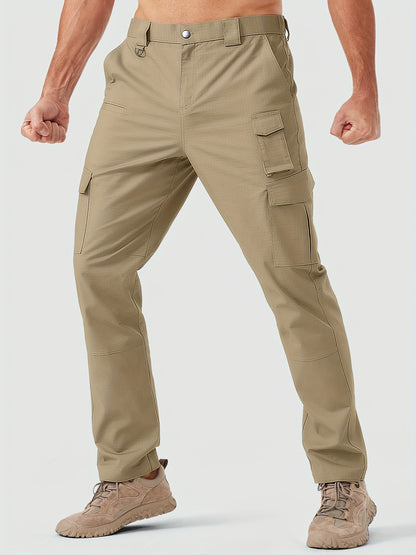 31' Men's Work Pants Cargo Pants Loose Casual Multi Pockets Outdoor Pants Color Block Straight Leg Cargo Pants with 8 Pockets