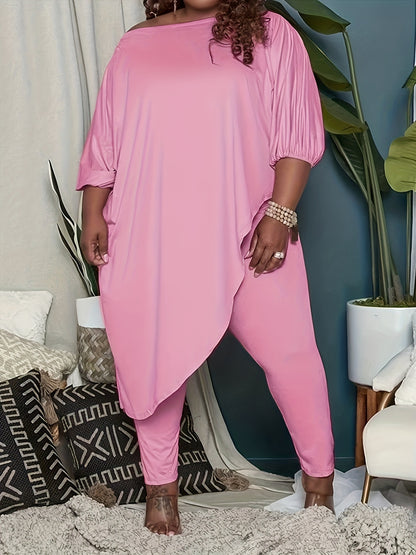 Plus Size, 1pc Plus Size Women's Clothing, Elastic, Soft And Comfortable, Skin-friendly And Breathable, Simple But Elegant, You Can Casually Match with Flats Or High Heels, Suitable for Leisure, Shopping, S,, And So On