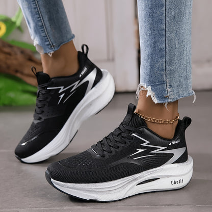 [Sneakers] New Women'S Fashionable Carbon Plate Running Shoes, Woven And Offset Printed Uppers, with MD And Rubber Soles, Featuring Cushioning, Rebound, Breathability, And Slip Resistance, Suitable for Daily Running, Racing, Training