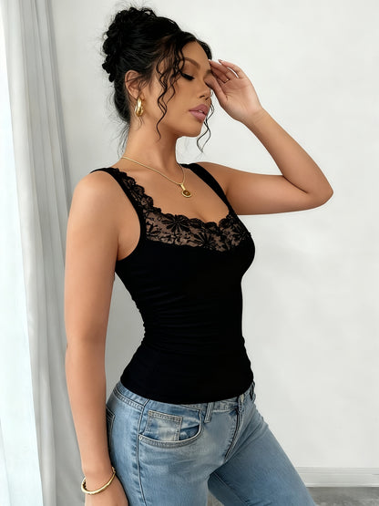 6pcs Set Women's Lace Camisole Vest Four Seasons Inner Wear Outer Wear Daily Casual Home Outdoor Covering Side Breast Base Shirt Sleeveless Top