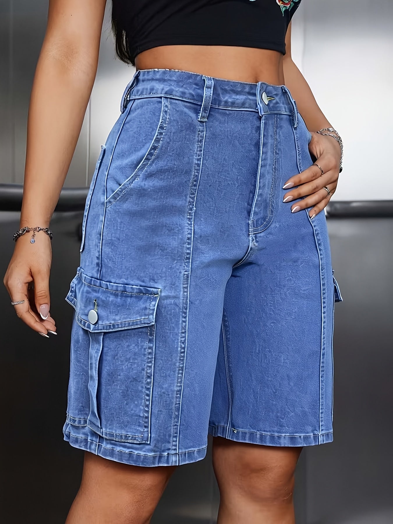 Women's Peacock Blue Denim Pants - product view 1