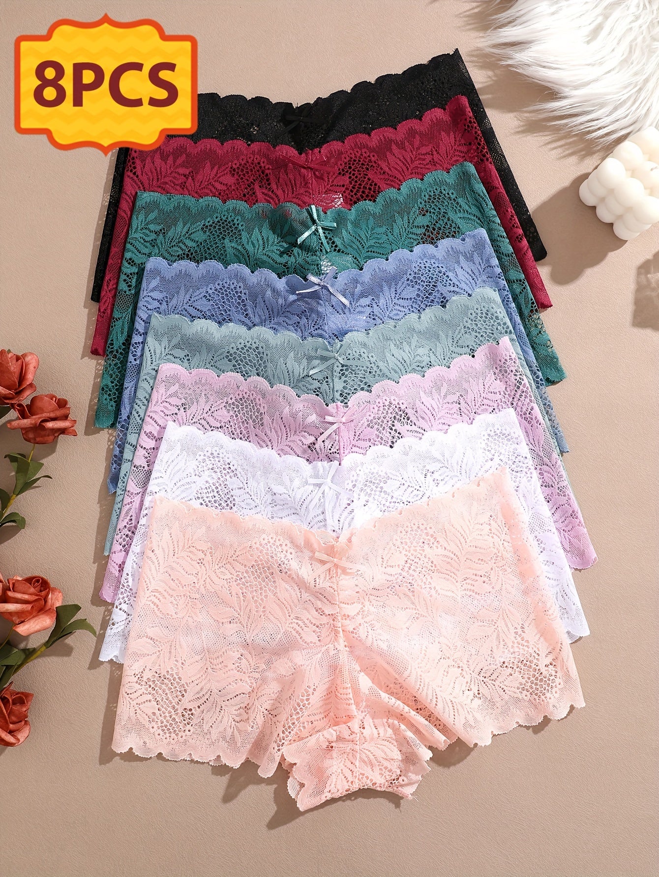 Women's Mixed colors Lace Floral Printed Pants - product view 4