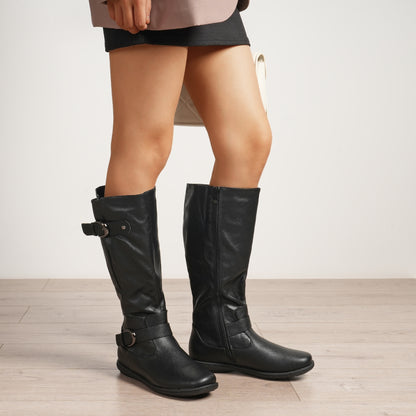 Women's Wide Calf Knee High Boots, Fashion Faux Fur-Lined Winter Boots