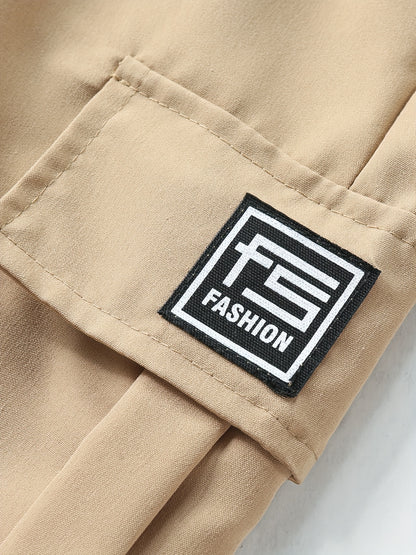 Men's Khaki+Gray+Black Polyester Shorts - product view 10