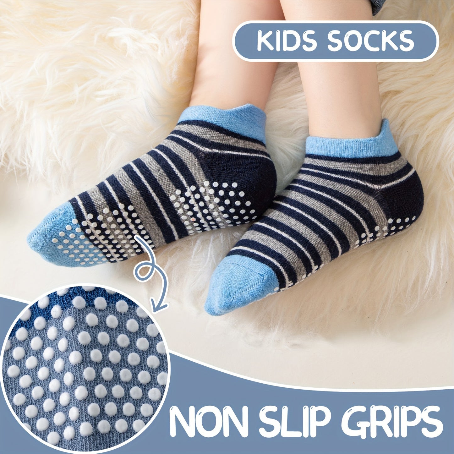 9/18 Pairs Of Baby Boys Toddlers Grips Socks Kids Non Slip Anti Skid Ankle Car No Show Socks With Grippers Gift Socks