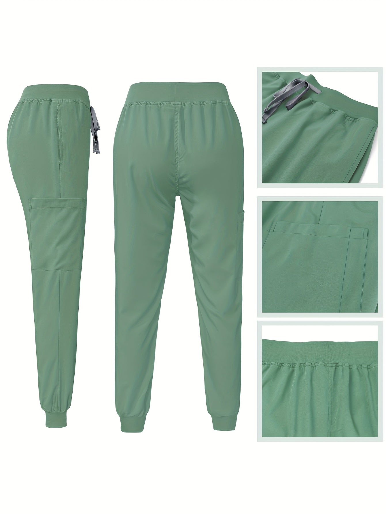 [Breathable Scrubs Set] Scrubs Top And Pants Unisex Breathable Quick Drying Scrubs Uniform Women And Man Scrubs Set V-Neck Top T-Shirt And Tapered Leg Jogger With Drawstring Nursing Uniforms Set Suitable For Pet Hospitals, Dental Clinics, Nursing Work, Et