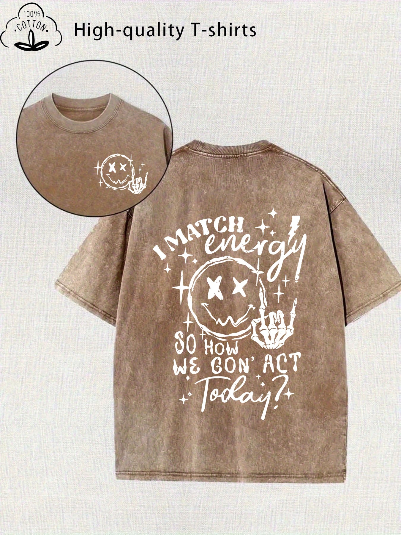 Women's Coffee Brown Oversized Short-Sleeve T-Shirt - product view 16