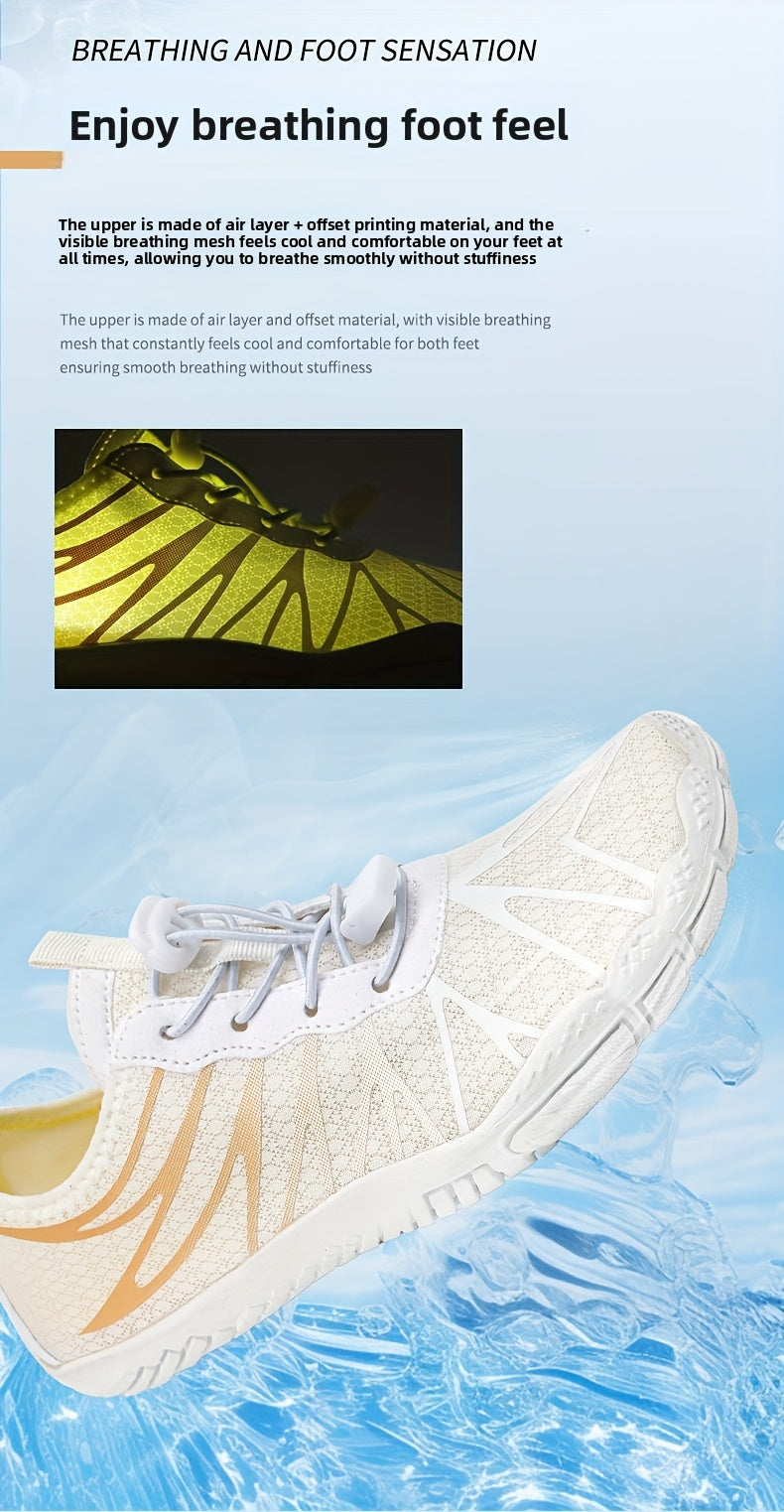 HDOXSE Women Quick-Drying Water Shoes | Aqua, Barefoot, Slip-On Soft Beach Shoes, Breathable Lightweight, Comfortable, Suitable for Pool, Beach, Surfing, Walking, Yoga, Swimming, All-Season, Fabric Upper and Insole, Rubber Sole