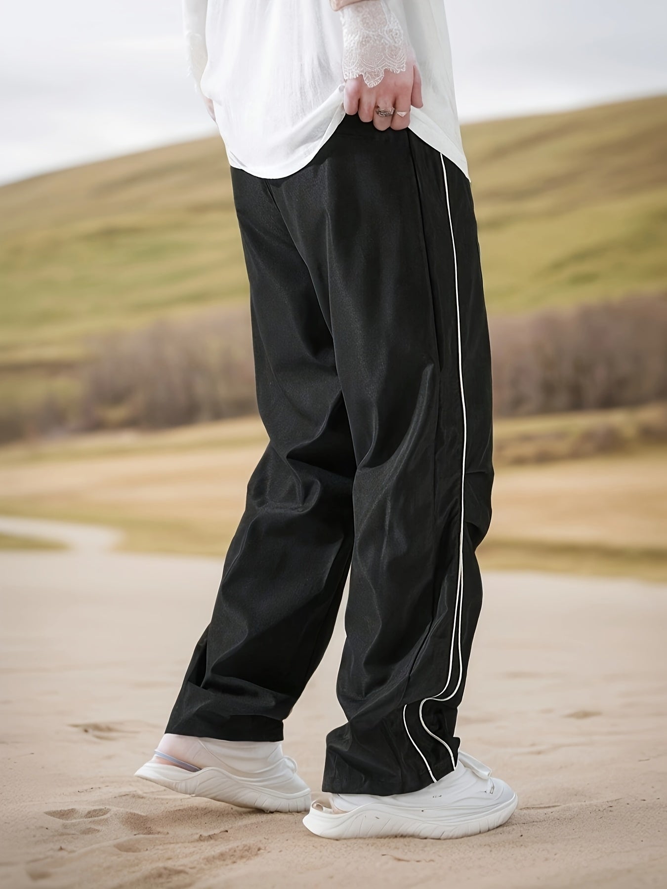 Men'S Plain Casual Trousers Designed for Outdoor Activities, Featuring Drawstrings And Breathable Fabric, Ideal for Fitness And Everyday Use in Any Season