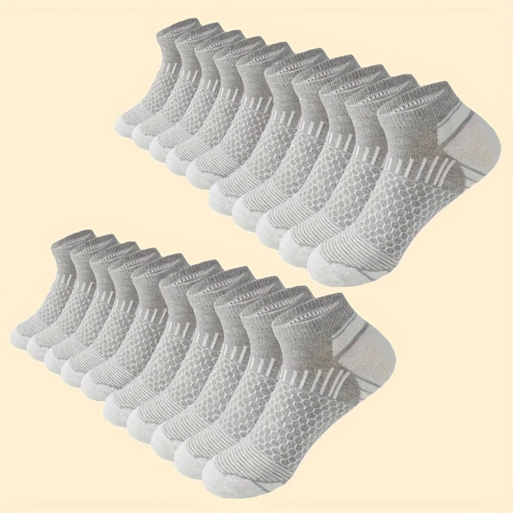 Men's Athletic Ankle Socks - 20-Pair Pack