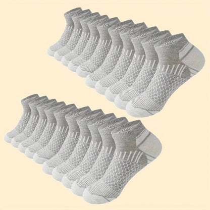 Men's Athletic Ankle Socks - 20-Pair Pack