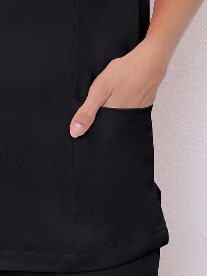 Women'S V-Neck Frosted Breathable Uniform Pocket Handwash Workwear Brush Handwear Top