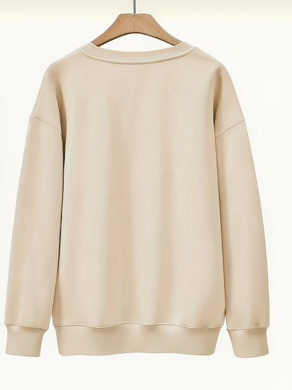 Love Life Letter Printed Round Neck Women'S Casual Long Sleeve Long Sleeve Sweatshirt