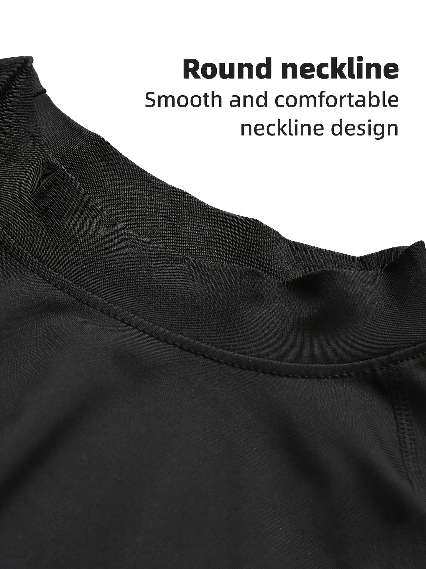 5pcs Men's Mock Neck Compression T-Shirts, Slim Fit Quick-Dry Athletic Tees, Breathable Polyester Workout Shirts for Gym, Training, Cycling, Running & Casual Outdoor Sports