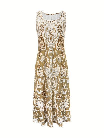 Flower Print Women's Dress - Summer New Fashion Resort Style [Orientation