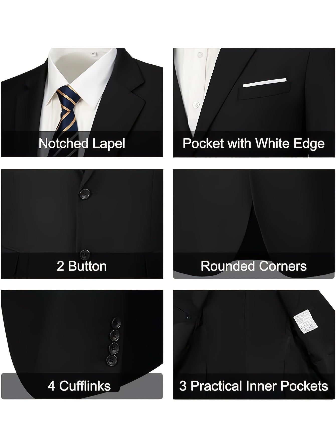 Men's Suits for Men, Trajes Para Hombres Elegantes - Solid Color Serge Blazer Pants Set, Slim Fit Modern Men's 2pcs Suit for Business, Formal & Graduation Events