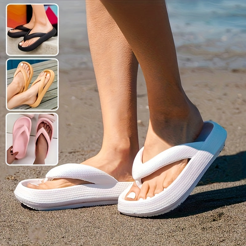 Single Hue EVA Sandals | Easy Soft Bottom Non-Skid Footwear | Indoor/Outdoor Holiday Beach Footwear, Women Shoes