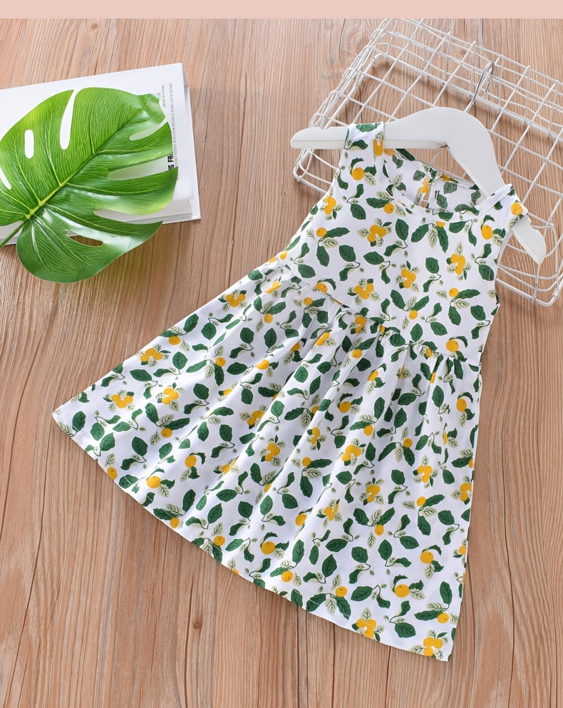 10pcs Set with Random Patterns - Children's Dresses, Summer Fashion, Girls' Beach Dresses, New Style Girls' Vest Dresses