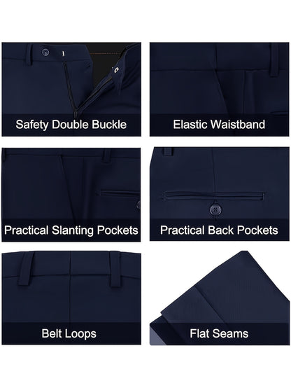 Men's Suits for Men, Trajes Para Hombres Elegantes - Solid Color Serge Blazer Pants Set, Slim Fit Modern Men's 2pcs Suit for Business, Formal & Graduation Events