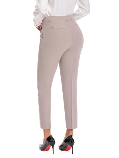 Women'S High Waisted Slim Fit Ankle Dress Pants Stretch Trousers with Pockets, Elegant Office Workwear Bottoms