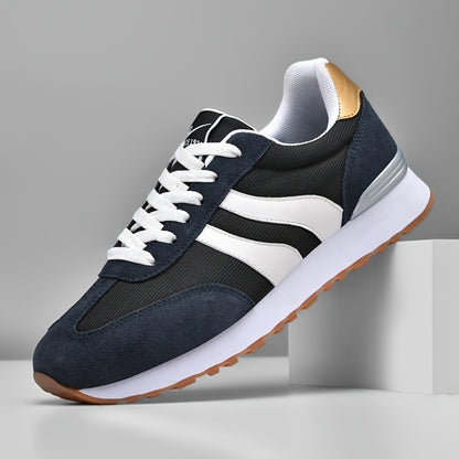 AOPLUS Men'S Lightweight Running Sneakers - Breathable Low-Top Shoes with a Cushioned Midsole, Sturdy Rubber Outsole & Black/White Style for Gym, Casual & Year-Round Use, Athletic Footwear, Stylish Sporty Look, Comfortable Fabric Upper