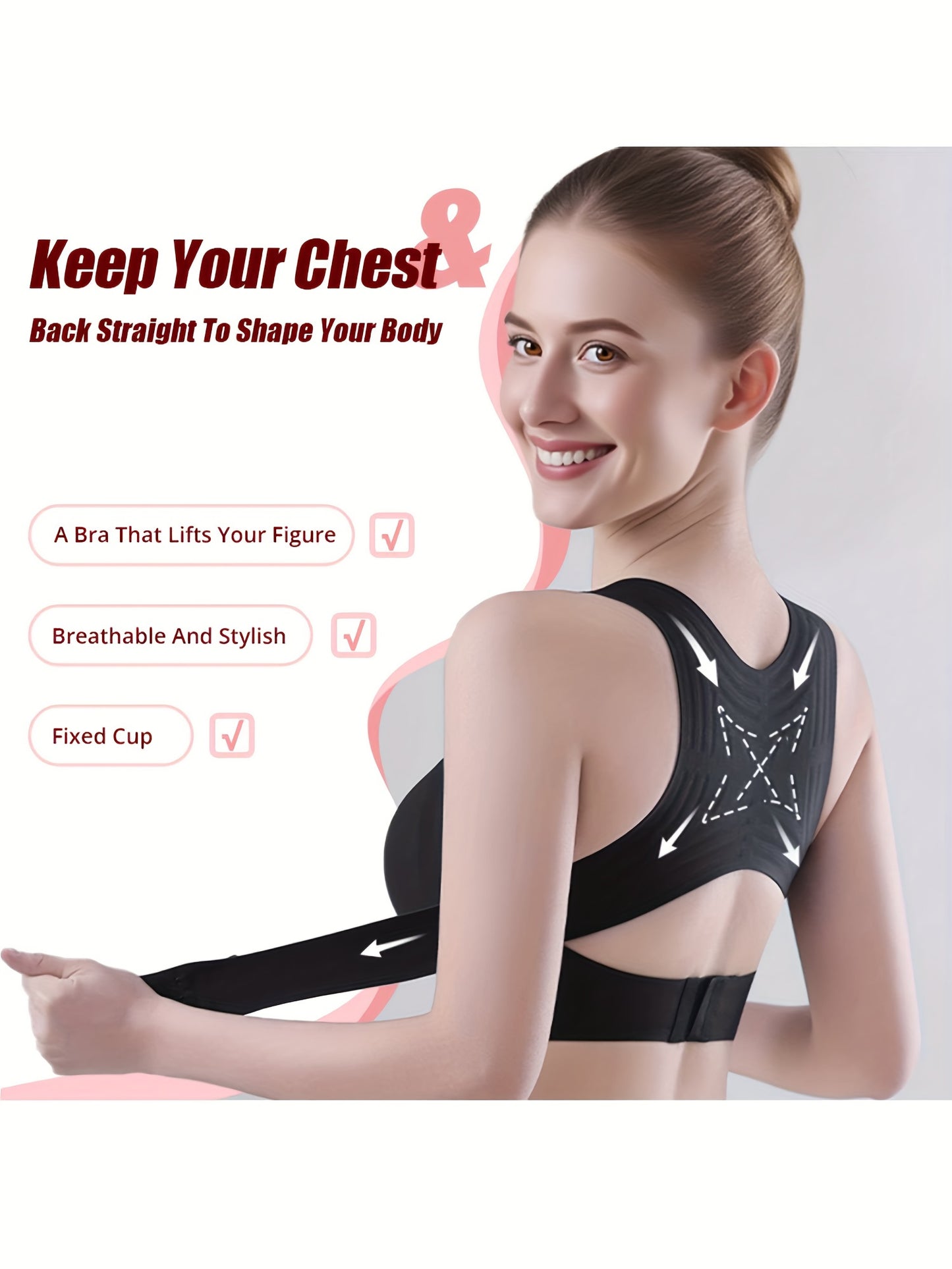 Posture Corrector Underwear for Women: Invisible And Lightweight Back Support, Suitable for Neck, Shoulder, And Upper Back Posture, Corrects Hunchback And Round Shoulders