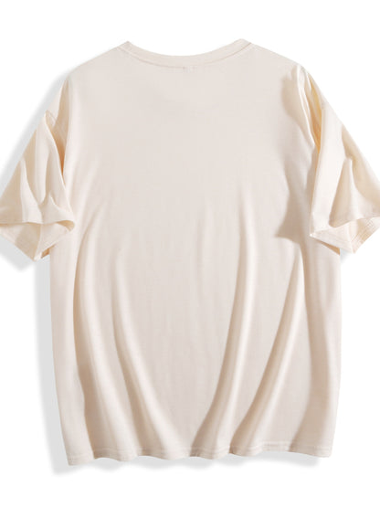 Women's "I Feel Like This" Printed Round Neck Short Sleeve T-Shirt - Soft Casual Gray Tee with Subtle Print, -Line Regular Fit for Spring Summer Fall Layering, Blouses - 180G