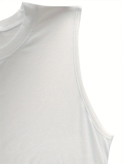 "OH HONEY I AM That Mom" Sleeveless Tank Top - Grey Casual Summer Shirt with White Cursive Lettering, Mom Slogan Print, Round Neck H-Line Fit T-Shirt for Moms, Funny Mother's Day Gift