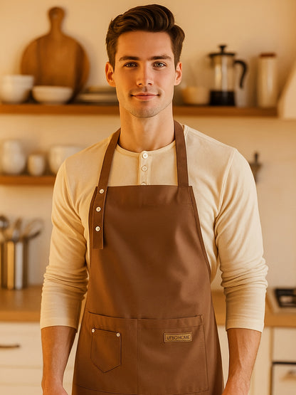 Artist & Chef Apron - Professional Painting, Pottery & Baking Apron with Adjustable Buckle Straps & Utility Pockets, Perfect Valentine's Day & Christmas Gift for Couples