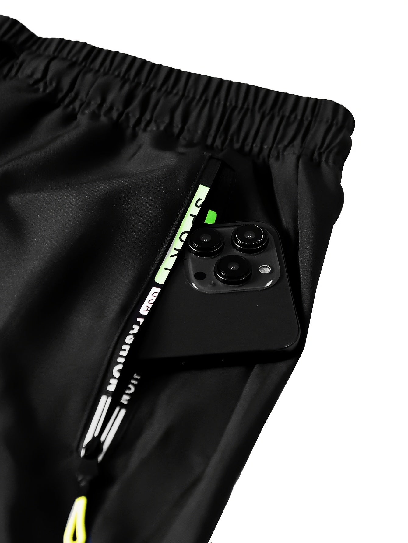 Women'S Heavy-Duty Cargo Pants with Multi-Zipper Pockets & Neon Green Zippers - Belt-Like Waist Drawstring, Full-Length Trousers for Outdoor, Travel - Casual Pants (Neon Green Accent, Spring/Fall) - No-Leg-Slip Design