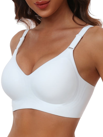 Seamless Wireless Push-Up Bra-V Neck Design, Comfortable, Supportive Intimate Apparel for Women
