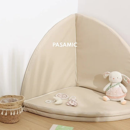 Four-Part Versatile Play Mat, Made of Modular Vegan Leather, Easy to Clean And Soft for Babies, Foldable Foam Mat Suitable for Various Settings Like Home, School, Or Nursery, Perfect for Reading Corners And Festive Occasions