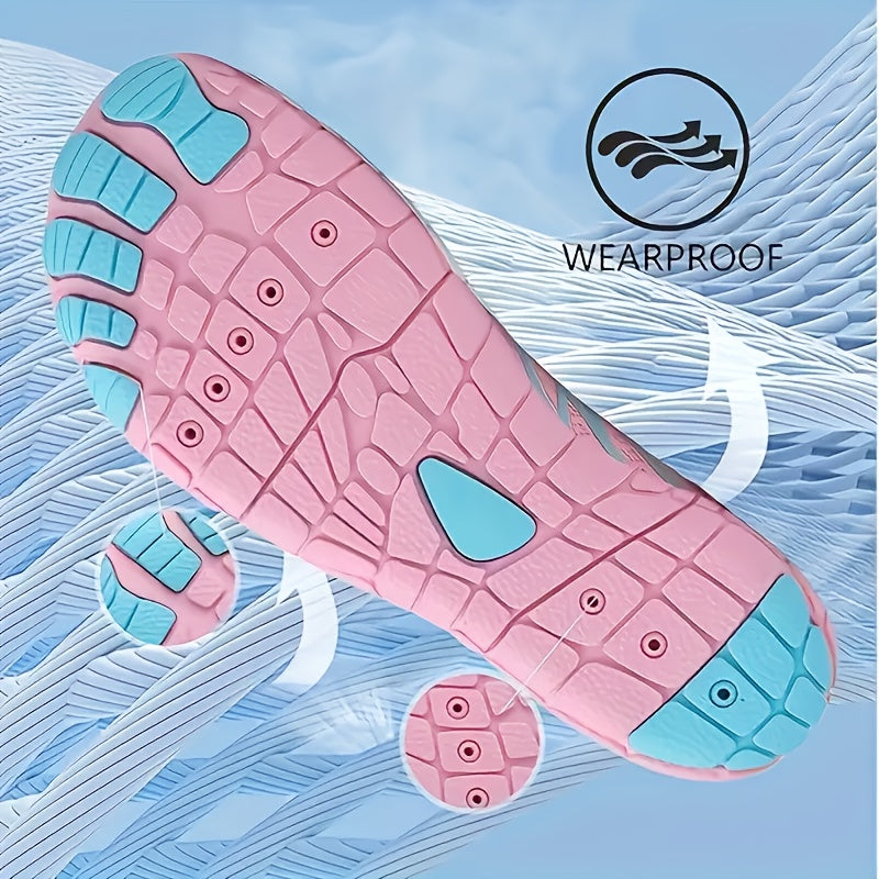 Women's Sneakers: Quick-Dry Lightweight Wading Shoe, Breathable Striped Aqua Shoes for All-Season Outdoor Lace Up Casual Shoes, Breathable Fabric Beach Shoes, Fitness Sneakers Water Shoes for Women