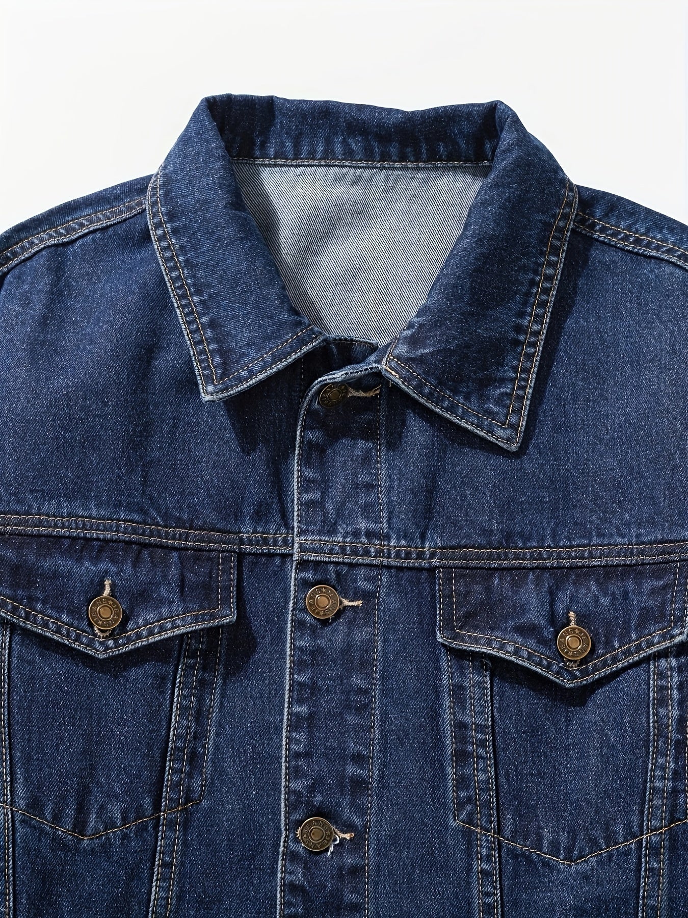 Men'S Vintage Denim Jacket, Casual Urban Style Multi-Pocket Denim Coat