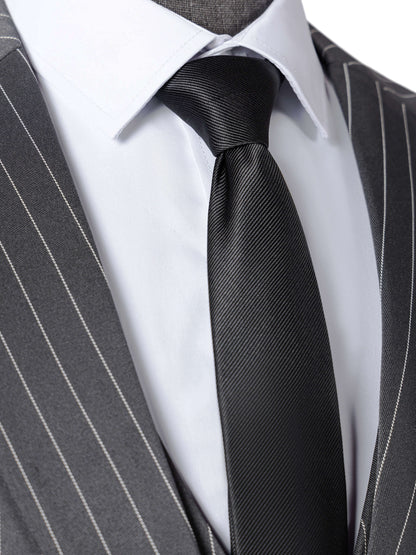 [New Men's 3pcs Suits] 3pcs New Men's Suits - Vertical Striped Suit Jackets, Vests, Pants - Two-button, Suitable for Weddings, Business Banquets, Parties, Daily Wear Valentines Gifts for Men