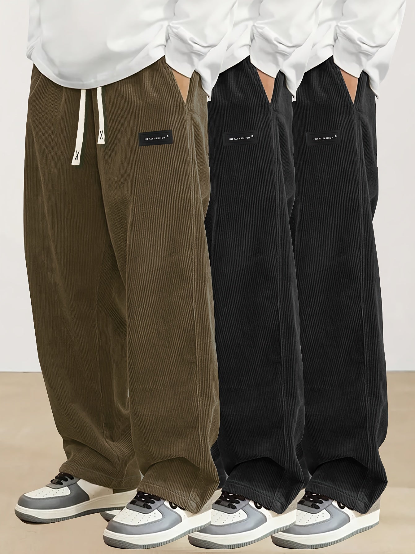 Men's Black+Black+Brown Pants - product view 2
