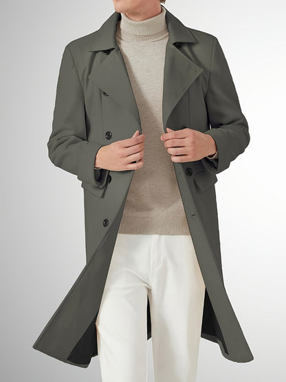 Men's Versatile Wool Blend Double-Breasted Coat