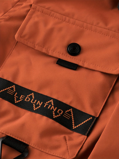 Men's Fashion New Jacket Men's Spring Autumn Thin Casual Multi-Pocket Outdoor Windbreaker Stitching Color Jacket Jacket Men's Removable Hat Windproof Outdoor Jacket Male