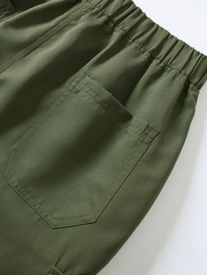 2pcs Men's Cargo Shorts, Multi-Pocket Loose Fit Utility Shorts, Durable Outdoor Hiking Tactical Shorts, Summer Casual Relaxed Fit Work Shorts with Flap Pockets
