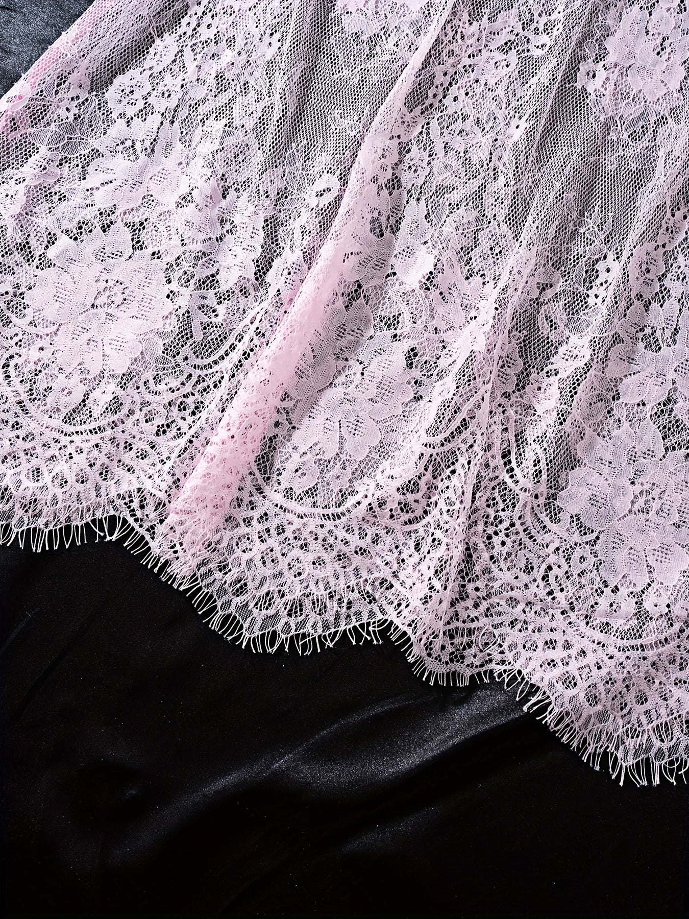Sexy Sheer Lace & Mesh Lingerie Dress with Deep V Backless, Adjustable Straps & Bow Accents - Women's Elegant Nightwear for Intimate Occasions, Ladies Lingerie, Special Occasion Wear, Butterfly Knot Detail, Medium Elasticity