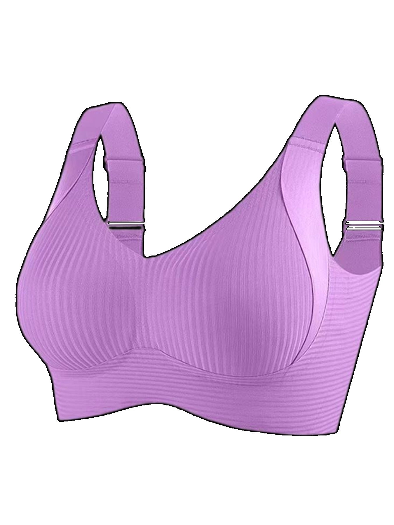 5pcs Ribbed Wireless Bra - High Elastic, Breathable & Strong Support | Comfortable No-Squeeze for Daily Wear, Yoga & Gym Workouts