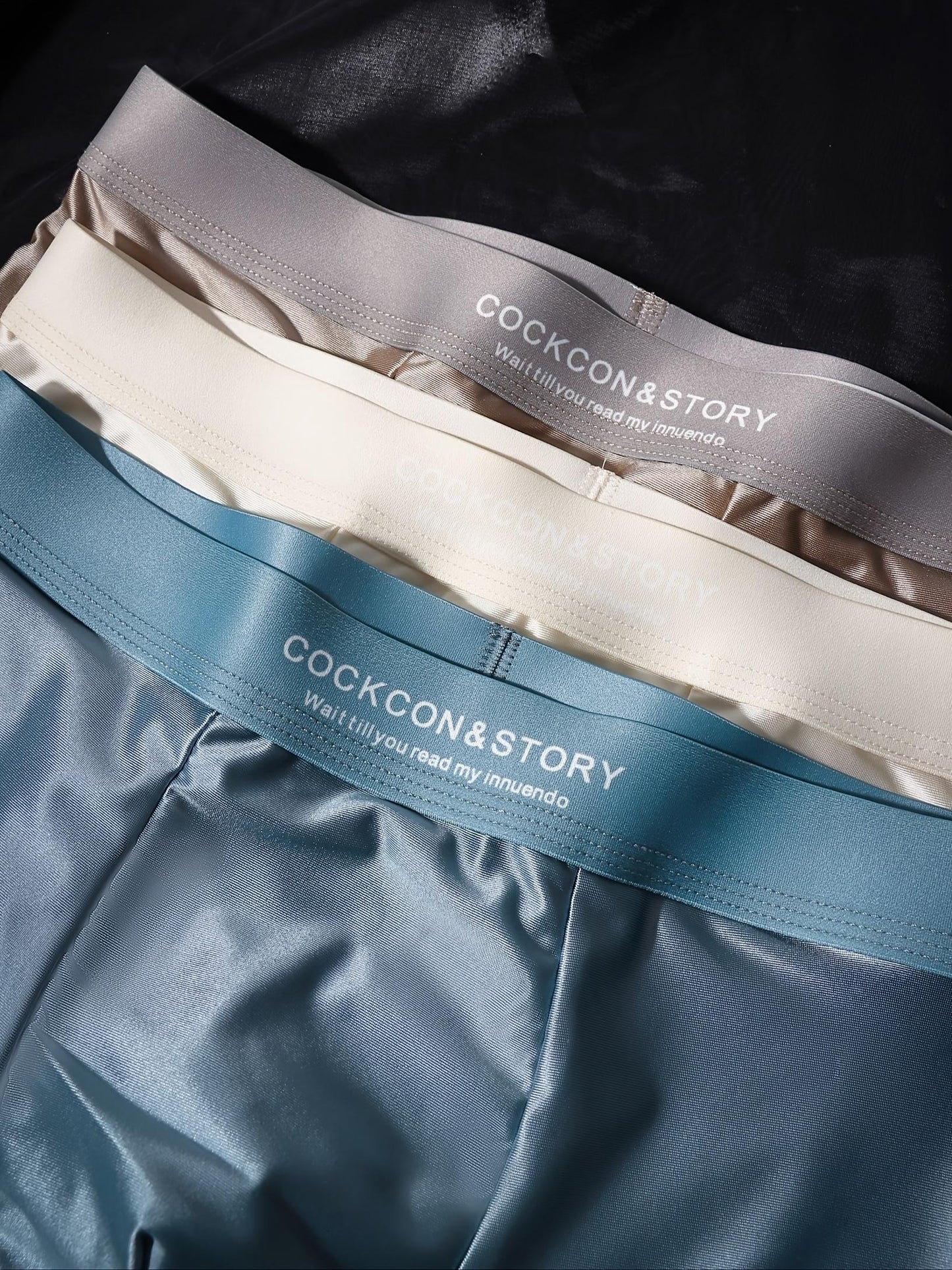 4 Random Pieces Men's Boxer Briefs- Ultra-light Breathable Seamless Design, Medium Elastic Smooth Fabric, Solid Color Casual Comfortable Shorts, Navy Blue, Beige, Gray, Blue, Simple Style High-Quality Underwear, A Best Gift for Him