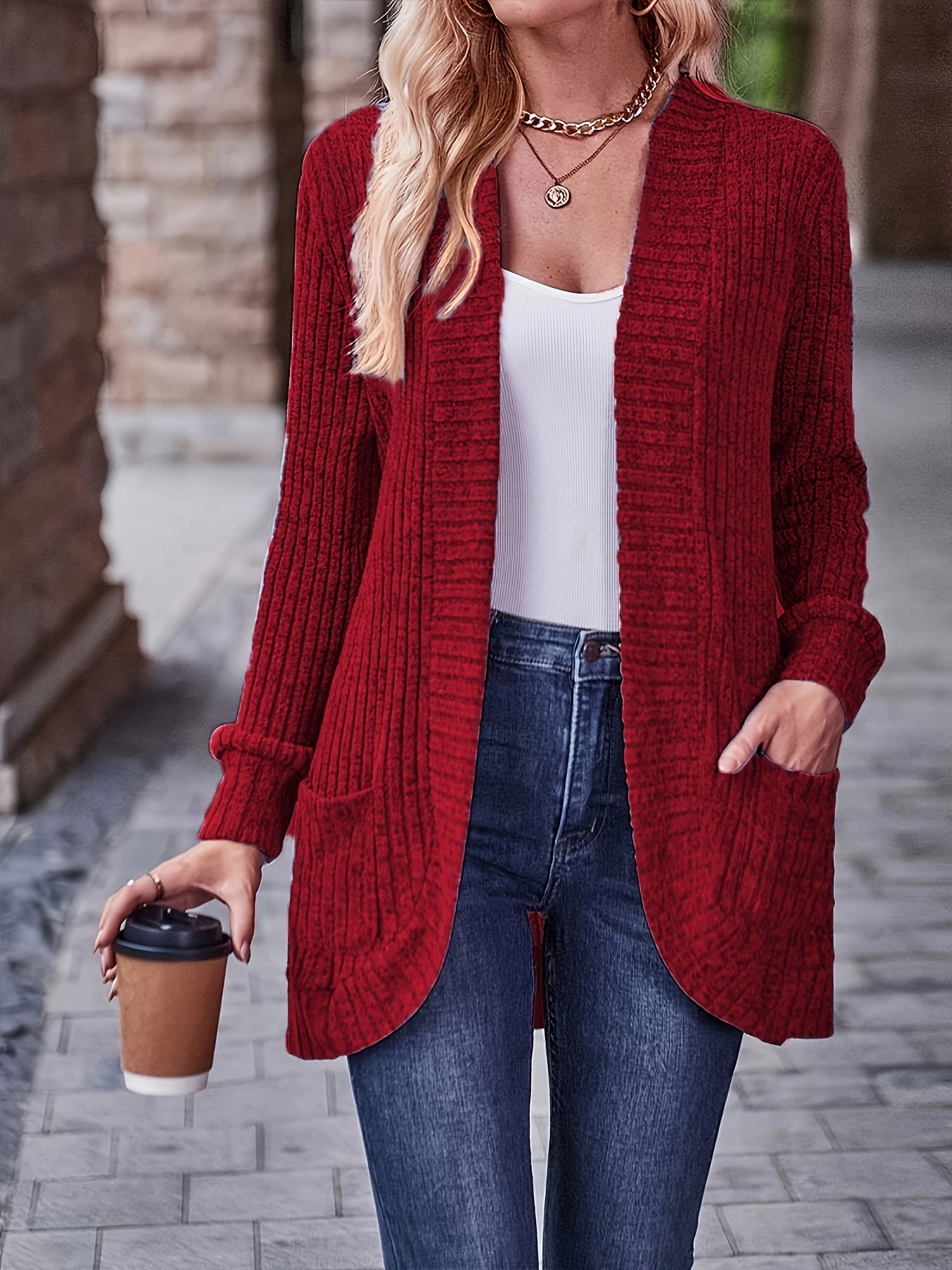[Orientation] Elegant Orientation + Fashionable Loose Casual Solid Color Thread Pocket Splicing Long Sleeve Blouse